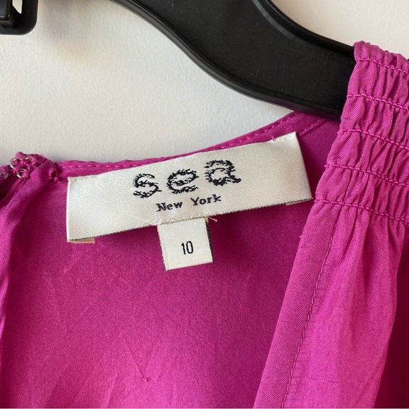 Sea New York Fabiola Silk Peplum‎ Blouse Pink 10 - Picture 3 of 8